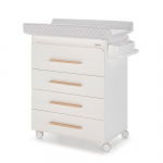 Пеленальный комод Micuna Trevi B-1960 — White/natural wax матрасик grey stars