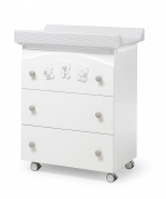 Пеленальный комод с ванночкой Erbesi Timidone — белый