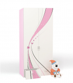 Шкаф 2х дверный ABC-KING Принцесса — без зеркал каркас розовый