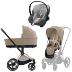 Коляска 3 в 1 Cybex Priam IV Rosegold и автокресло Aton S2 i-Size — Cozy Beige