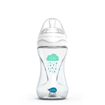 Антиколиковая бутылочка Nuvita 6033 Glass Collection 240мл, стекло — белый/зеленый