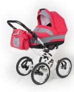 Коляска для новорожденных Esspero Classic (шасси White) — Red Grey