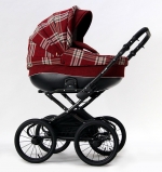 Коляска 2 в 1 Farfello Fly-Line — FY6 бордовый клетка