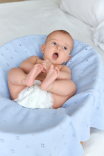 Одеяло вязанное Bebekevi хлопок арт. BEVİ1347 — Голубой