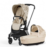 Коляска 2 в 1 Cybex Priam IV (шасси Matt Black) — Simply Flowers Nude Beige