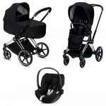 Коляска 3 в 1 Cybex Priam III (шасси Matt Black) — Premium Black