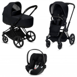 Коляска 3 в 1 Cybex Priam III (шасси Chrome Black) — Premium Black