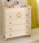 Комод пеленальный с ванночкой Baby Expert Perla — крем/золотой