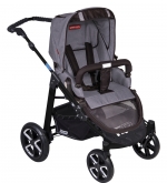 Прогулочная коляска Patron Fenix 4C-B (черная рама)  — tweed smoke grey 662