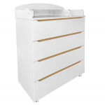 Комод Indigo Style 800/4 с узким пеленальным столиком, МДФ — Белый-натуральный