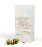 Шкаф 2х дверный ABC-KING BEARS — белый