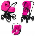 Коляска 3 в 1 Cybex Priam III (шасси Chrome Black) — Fancy Pink