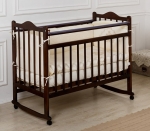 Детская кроватка Farfello Incanto Pali с мишкой (колесо/качалка) — венге