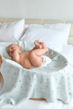 Одеяло вязанное Bebekevi хлопок арт. BEVİ1347 — Серый