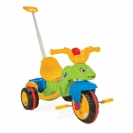 Трехколесный велосипед Pilsan "Tirtil" с родительской ручкой — зелено-желто-синий