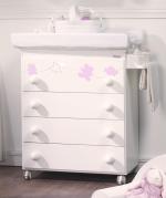 Пеленальный комод Micuna Juliette Luxe Swarovski B-1551	 — White/Pink