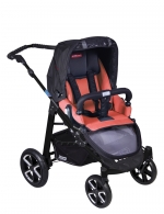 Коляска 2 в 1 Patron Fenix 4C-B (черная рама) — gento salmon 649