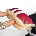 Муфта для рук на коляску Esspero Bear (Натуральный мех) — Red