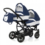 Коляска-люлька для двойни Esspero Duetto (шасси Black) — Navy Grey
