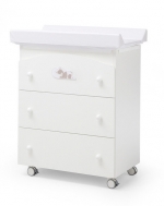 Пеленальный комод с ванночкой Erbesi Dormiglione — White (белый)