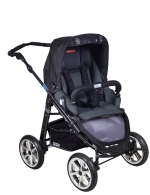 Коляска 2 в 1 Patron Fenix 4XC-B (черная рама) — gento smoke grey 605