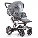 Прогулочная коляска Gesslein F6 Air+  — серая клетка