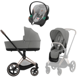 Коляска 3 в 1 Cybex Priam IV Rosegold и автокресло Aton S2 i-Size — Mirage Grey