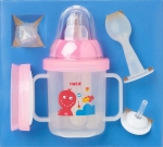 Универсальный тренировочный поильник непроливайка Farlin, 4 стадии — Розовой