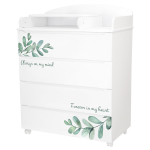 Комод Indigo Green Line с узким пеленальным столиком, ЛДСП, МДФ  — Листочки