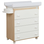 Пеленальный комод Micuna B-1940  — Waterwood/White матрасик beige dots