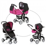 Коляска 3 в 1 Hauck Malibu All in One — cavier/berry