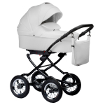 Коляска 2 в 1 Indigo BARBARA ECO Classic — белая кожа