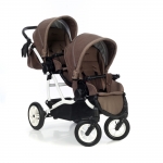 Коляска для двойни Esspero Duetto (шасси White) — Coffee