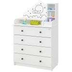 Комод АТОН Сириус ALF 804 ЛДСП трансформер с шариковыми направляющими — Белый