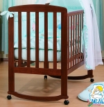 Детская кроватка Кубаньлесстрой Ромашка АБ 16.0 — Орех