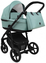 Коляска 2 в 1 Roan Esso Кожа — Misti Mint/Grey/руч.Черный