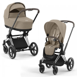Коляска 2 в 1 Cybex Priam IV (шасси Chrome Brown) — Cozy Beige