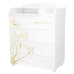 Комод Indigo Green Line с узким пеленальным столиком, ЛДСП, МДФ  — Цветы