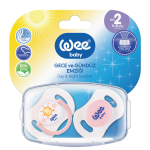 Набор ортодонтических сосок-пустышек WeeBaby День-Ночь, 2 шт. в контейнере, с 6 месяцев — розовый