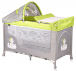 Манеж-кровать LORELLI San Remo 2 Plus — Зелёно-серый / Green&Grey Elephants 1937