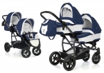 Коляска для двойни 2 в 1 Esspero Duetto (шасси Graphite) — Navy Grey