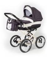 Коляска для новорожденных Esspero Classic (шасси Beige) — Grey Leves